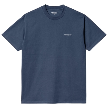 Carhartt WIP T-shirt Script Embroidery Enzian/White